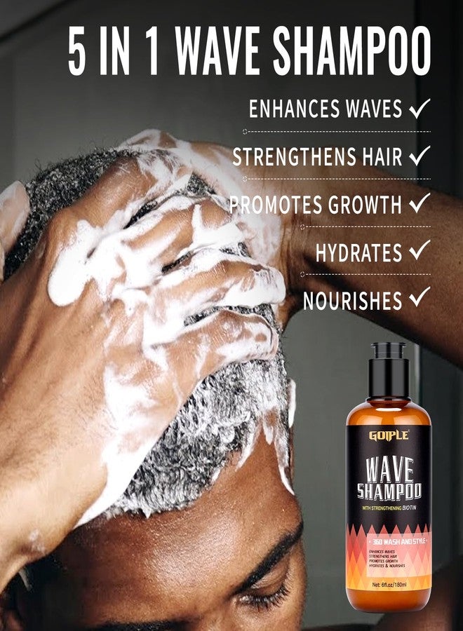Goiple Natural Wave Pomade Strong Hold Easy Wash 360 Wave Training Hair Cream - Waves Grease for Men Water-Based Hair Cream Moisture Control - 360 Waves Wash Shampoo Enhance Waves Hair Shampoo for Black Men - Image 3